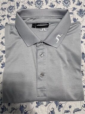 J Lindeberg Polo Shirt Mens XXL Light Gray Tour Tech American Fit Golf NWOT